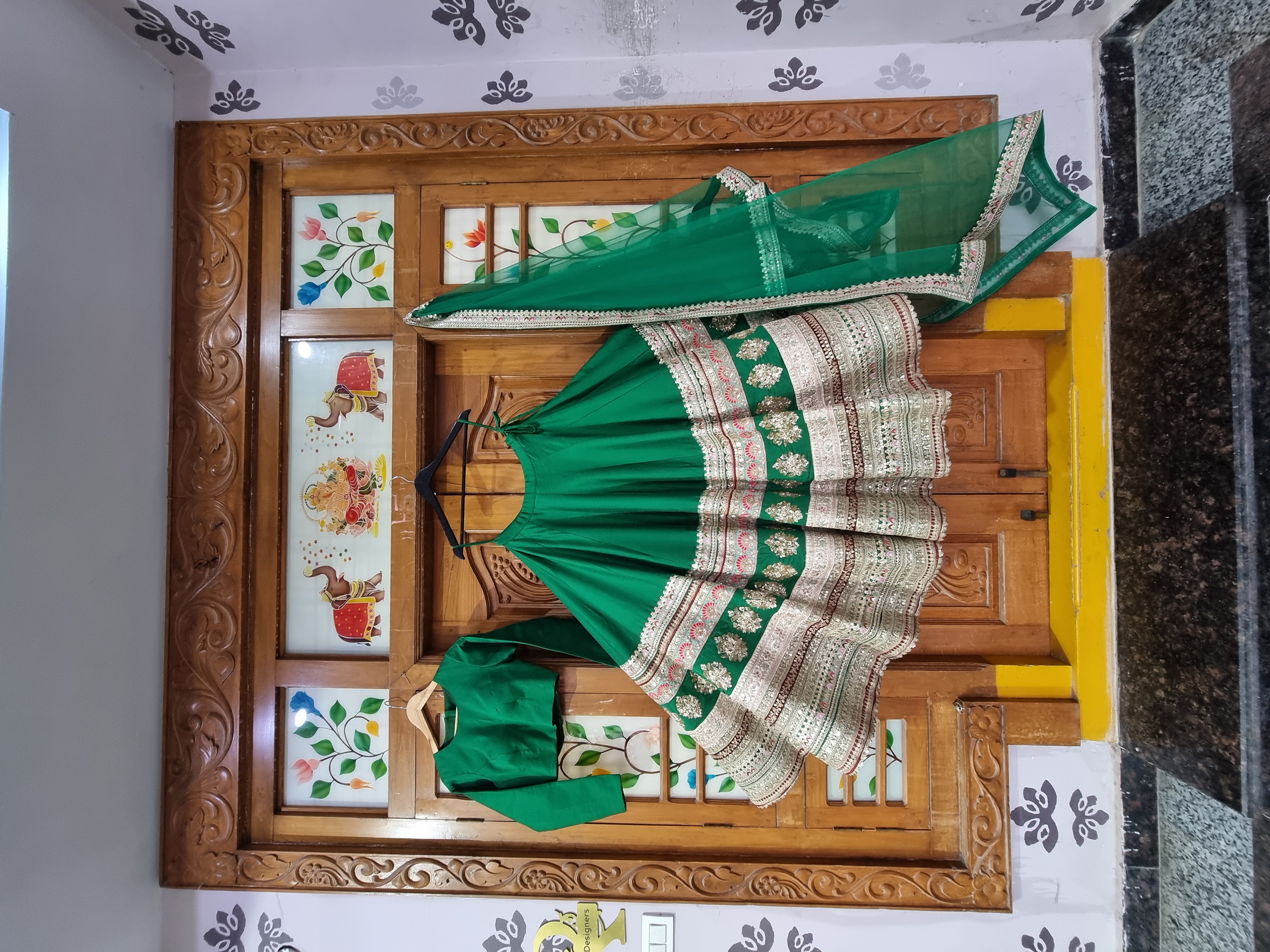 Green bridal lehenga