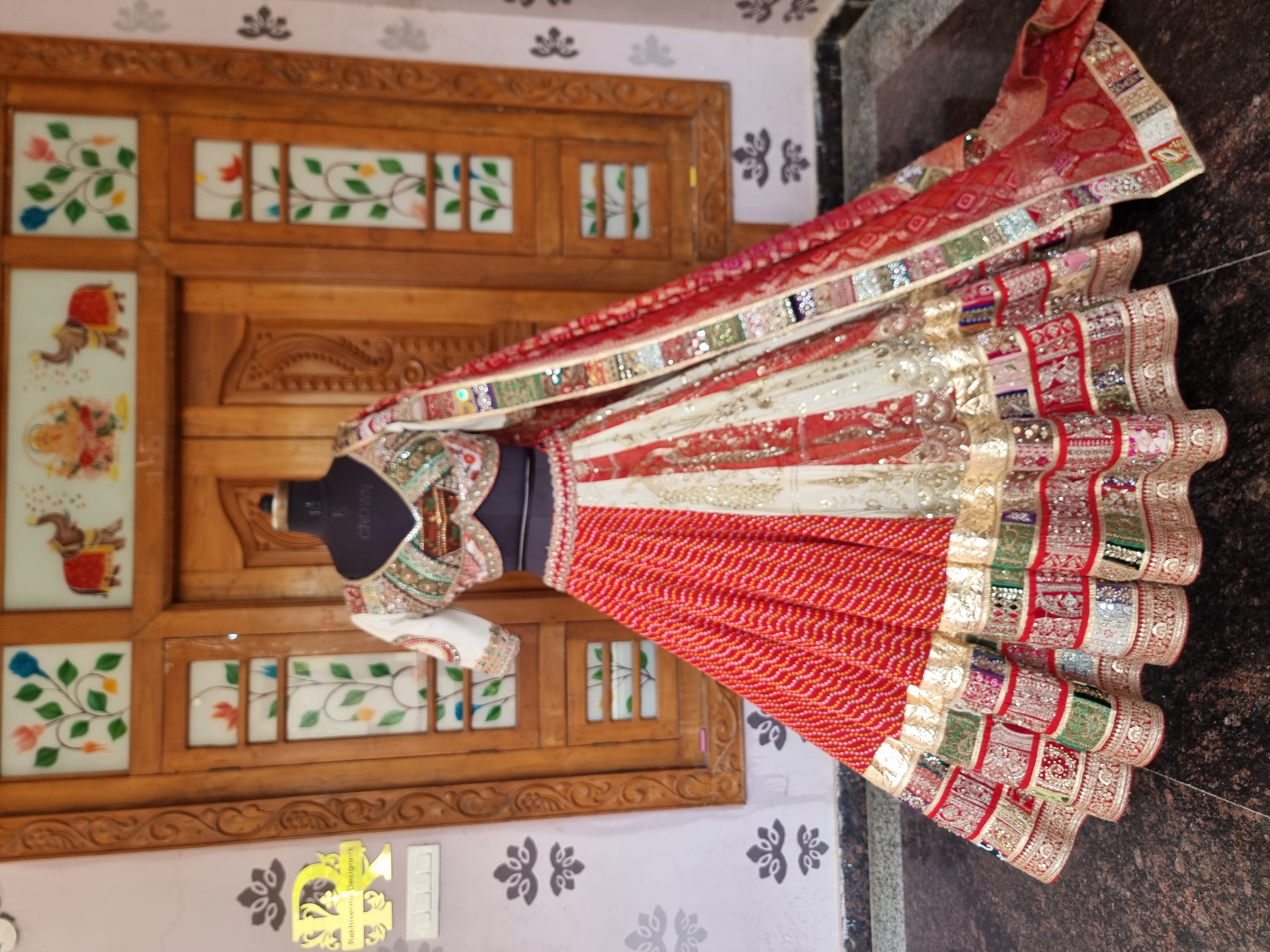 The Navratri Heritage – Royal Red Gujarati Zardozi Lehenga