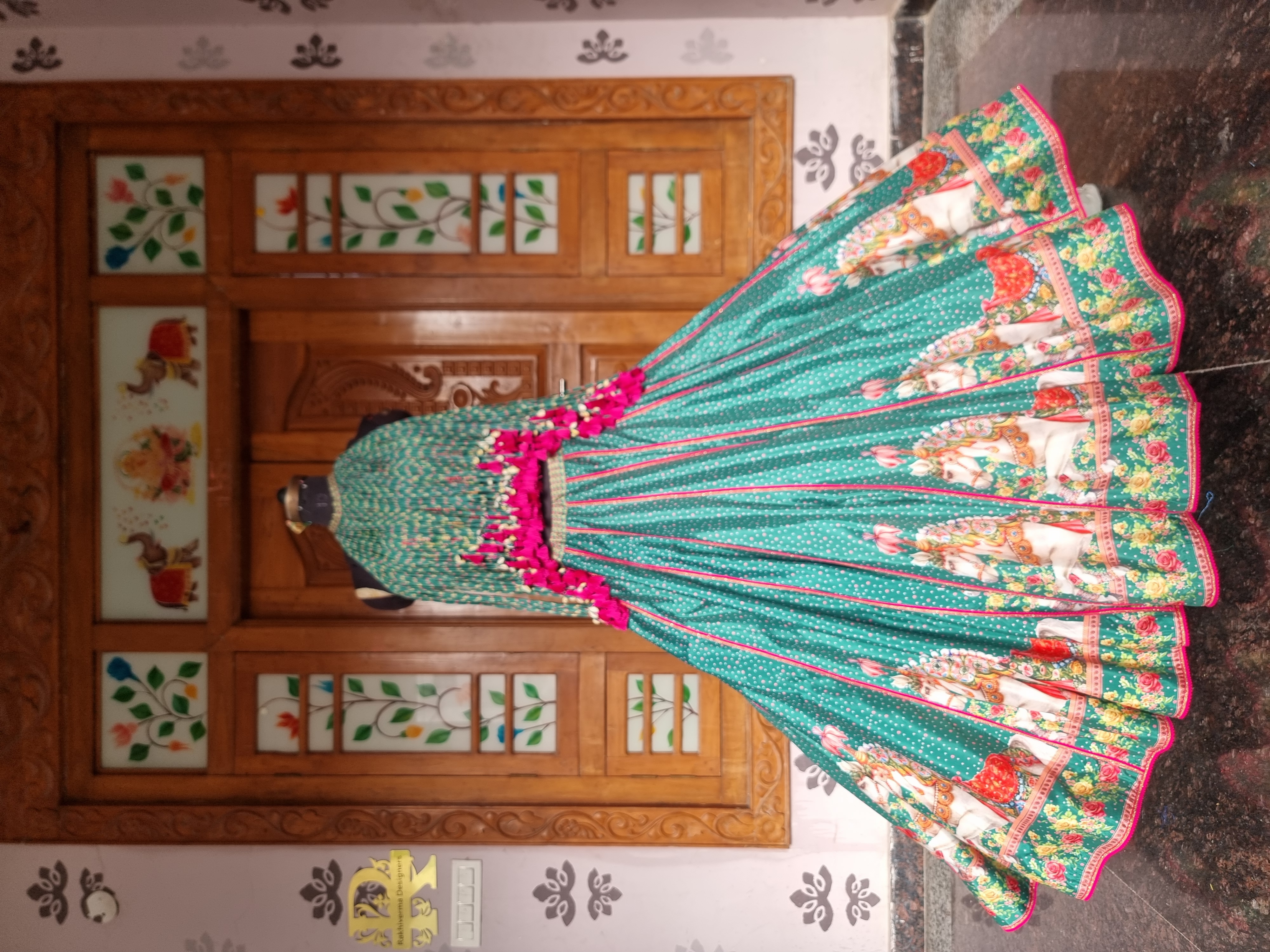 inspire by Torani Panna Ashwamedha green lehenga set