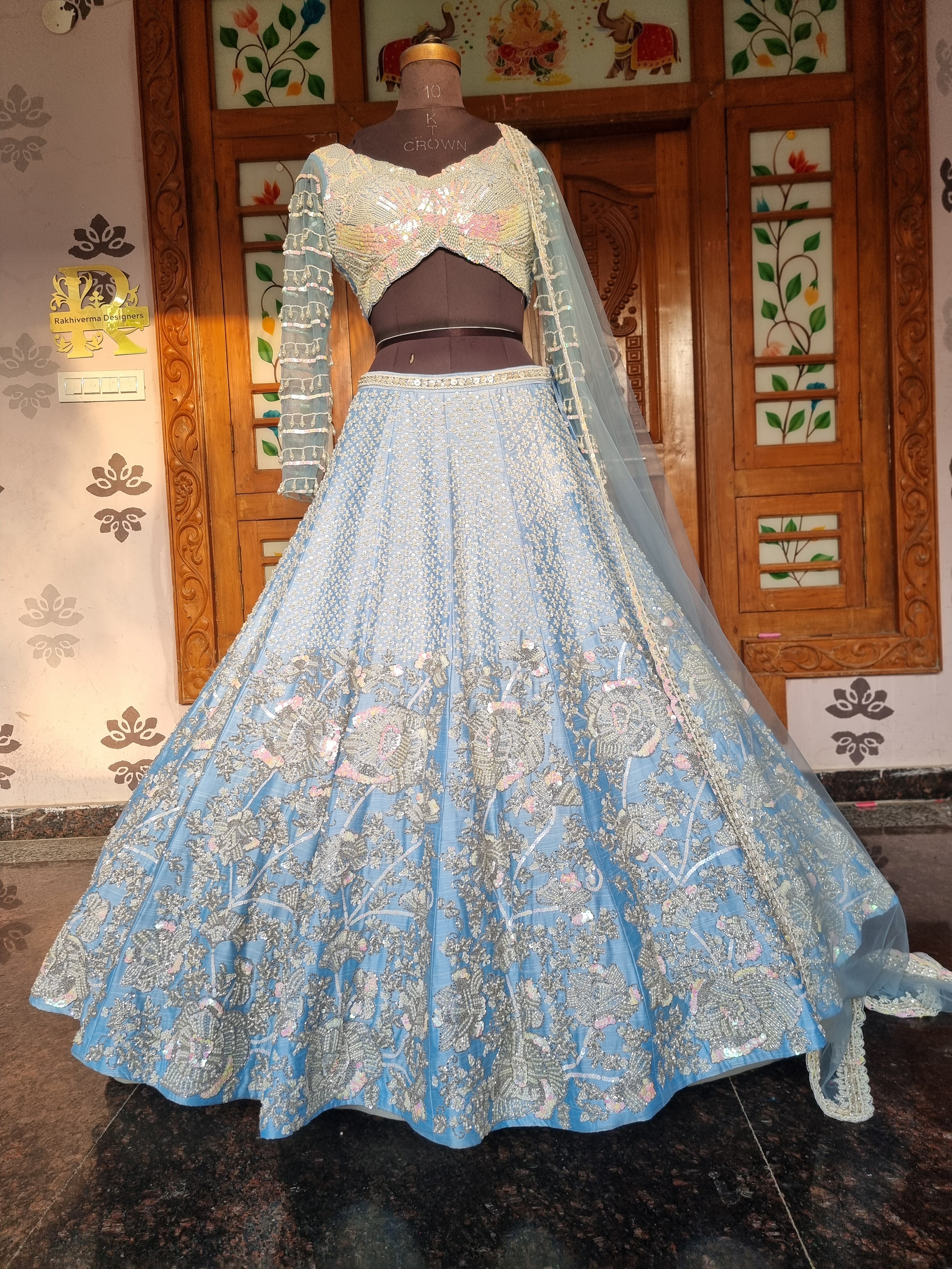 Rianta's INSPIRED -Sapphire Blue Pearl Lehenga Set