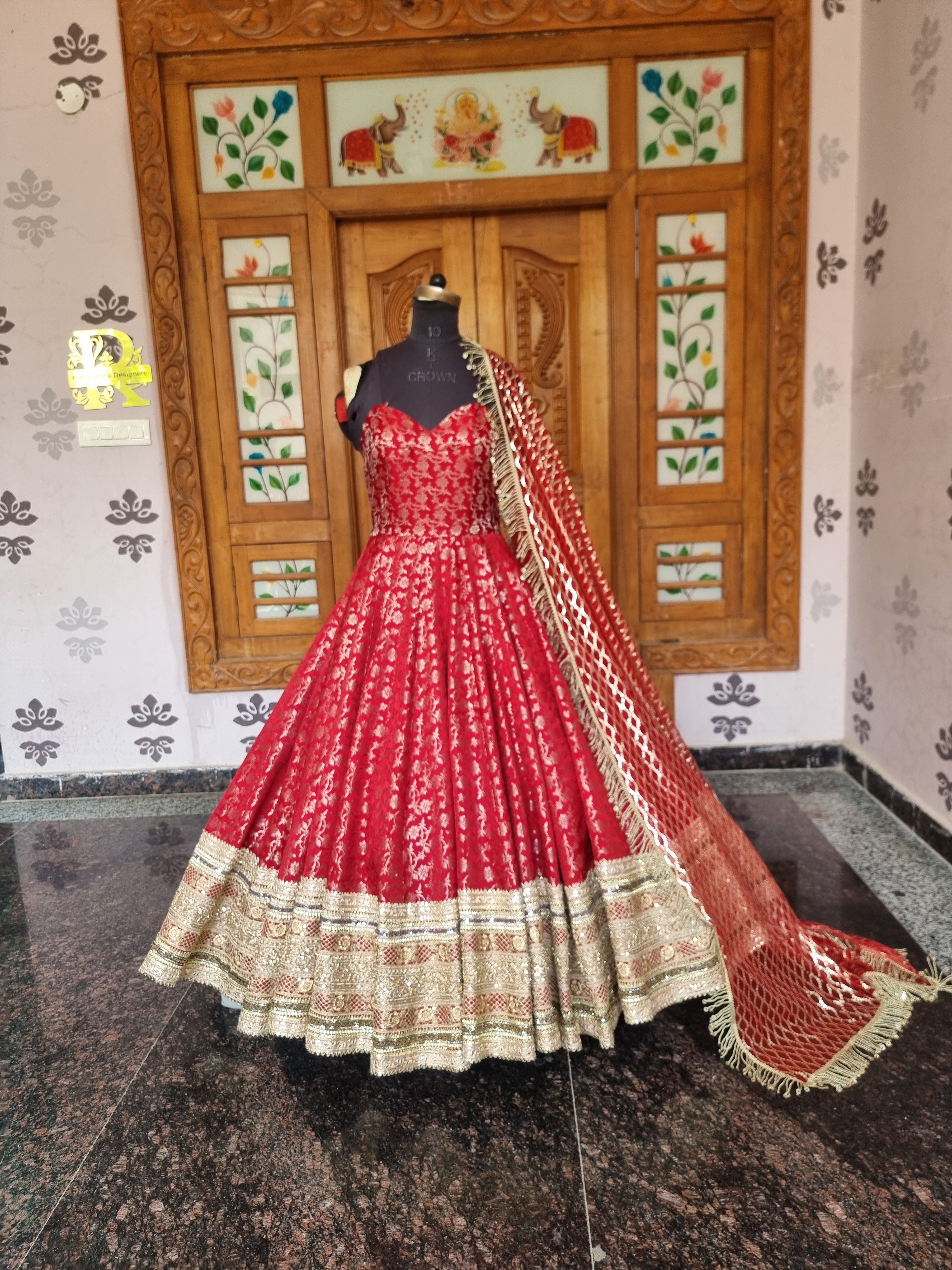 The Banarasi Heritage – Pure Silk Gown with 12-Meter Flare