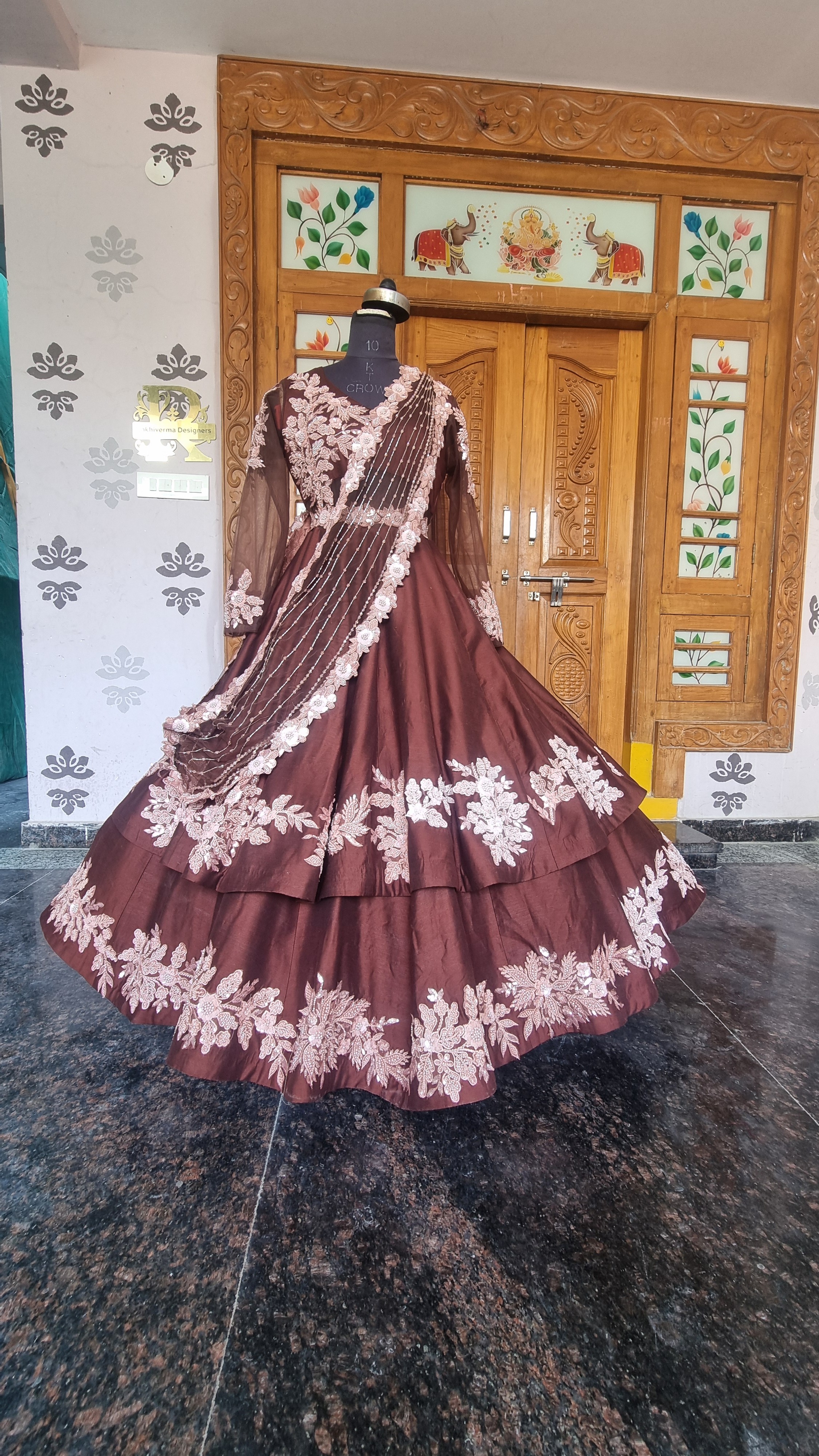 The Pearl Blossom – Pure Upada Silk Double Layered Lehenga