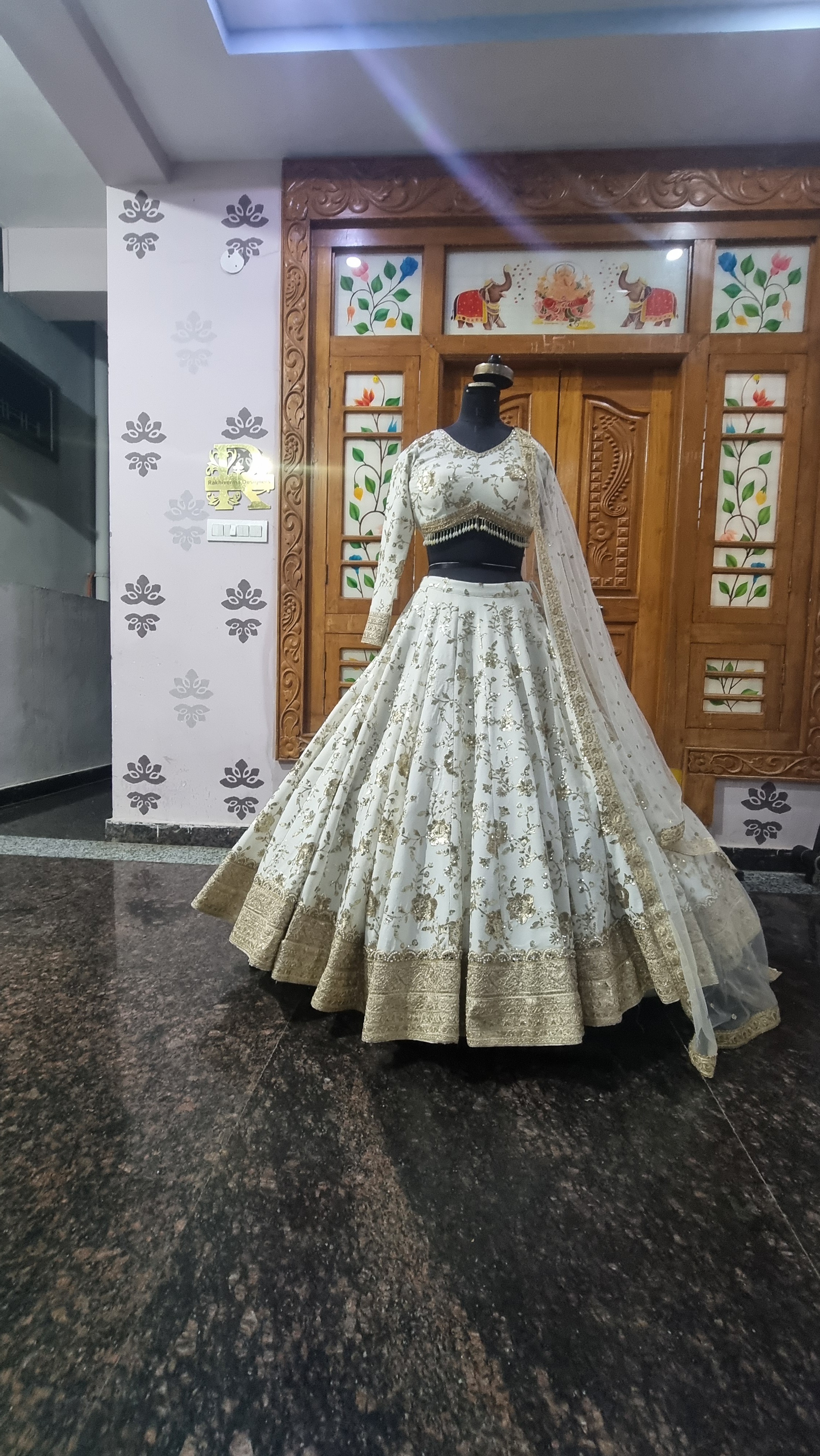 The Ivory Royalty – Off-White Bridal Lehenga Set
