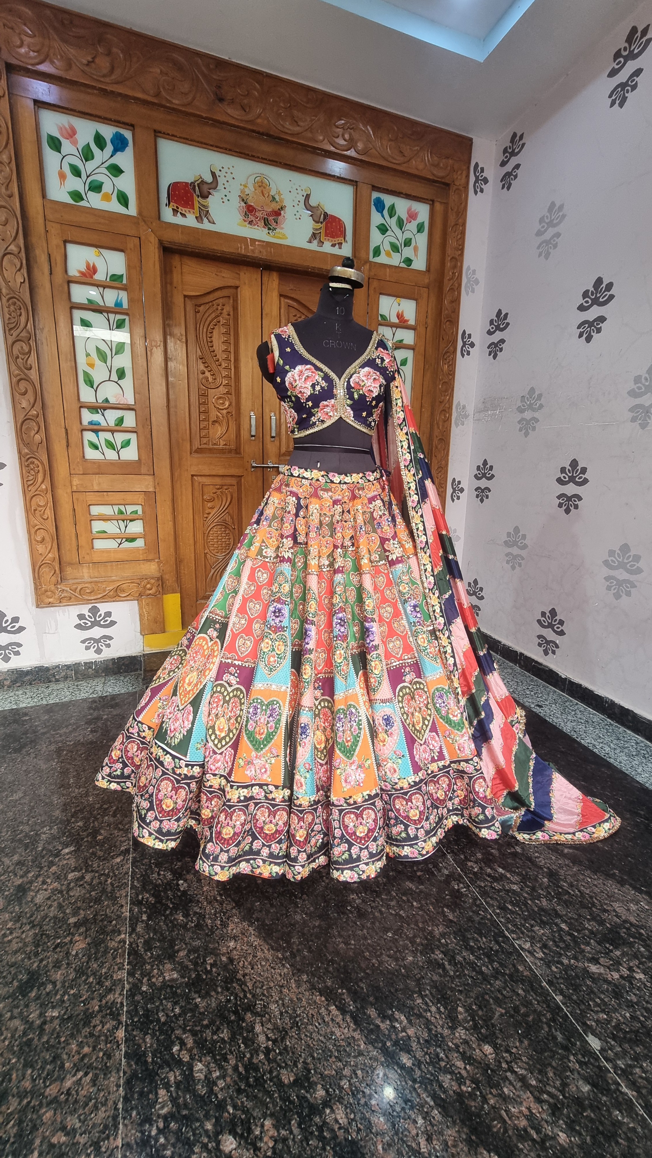 The Dil-Azeem – Torani Inspired Multicolor Heart Printed Lehenga Set