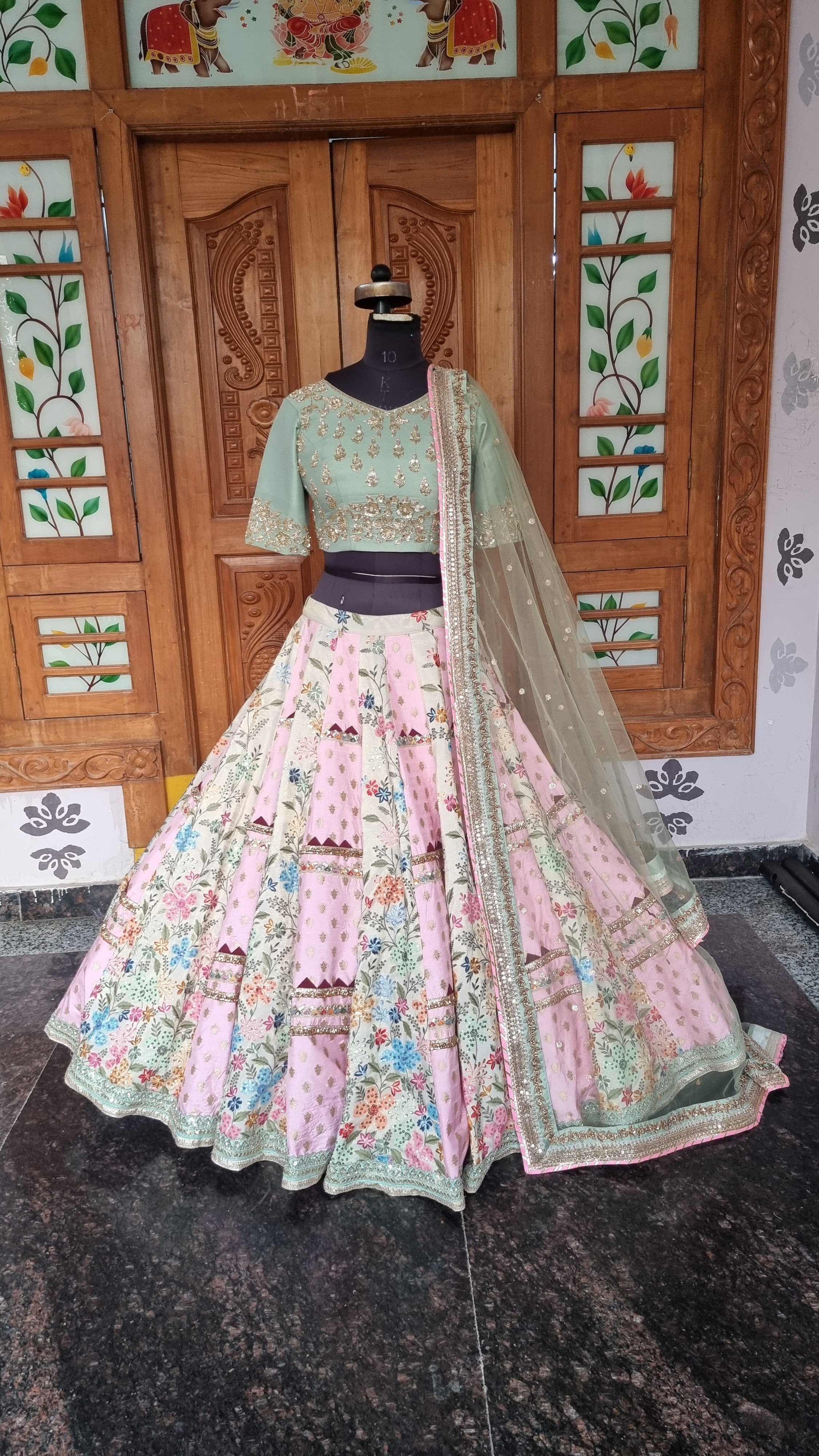 The Blush Luminance – Baby Pink Tissue & Khaddi Georgette Lehenga Set