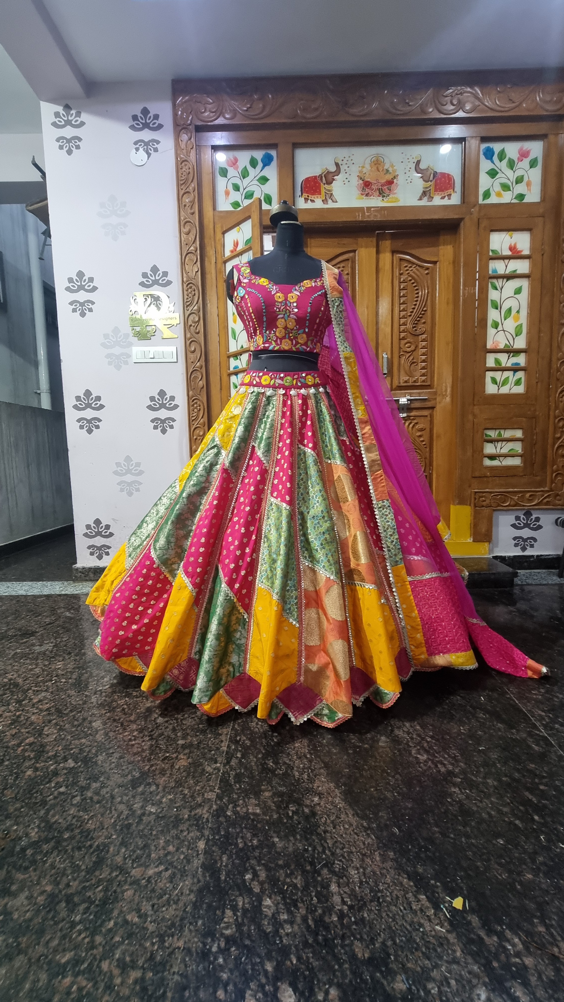 The Kalyani Kaleidoscope – Liz Paul-Inspired Multi-Colored Pure Banarasi Lehenga