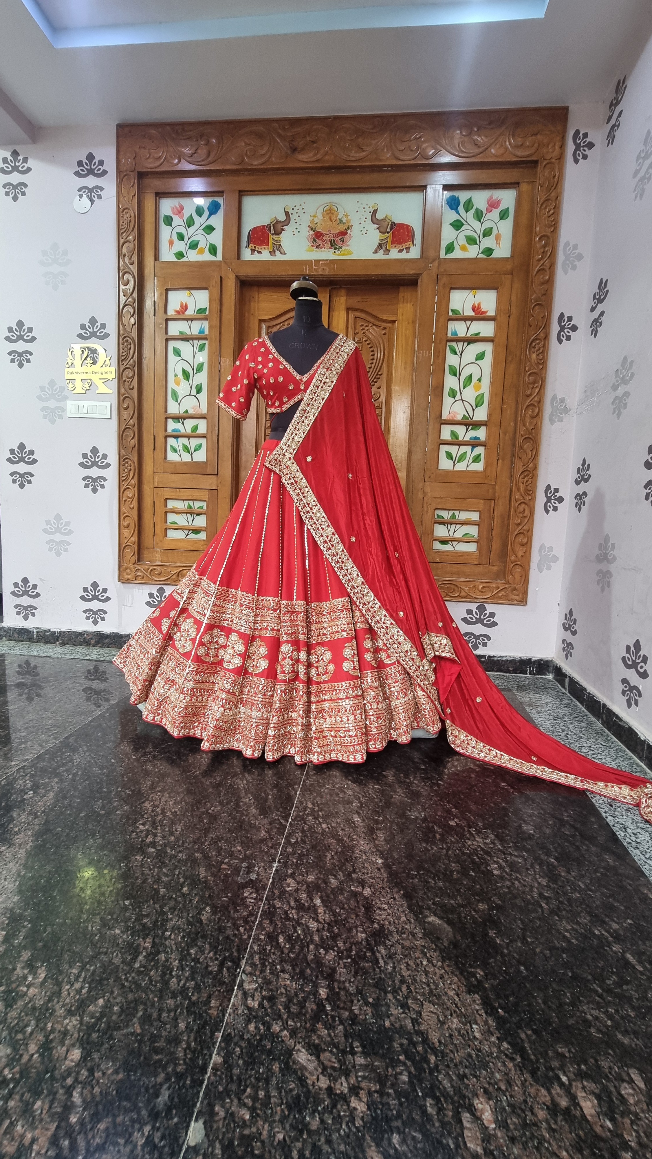 The Regal Crimson Archival Lehenga (Sabyasachi Inspired)