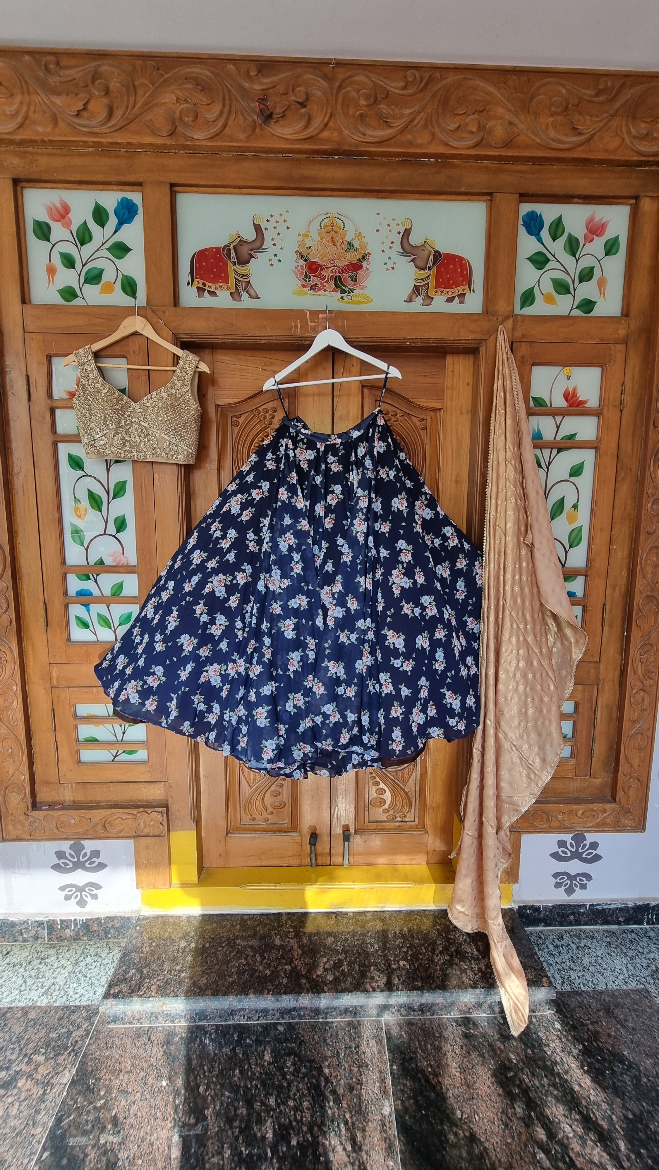 The Midnight Garden Floral Heritage Lehenga