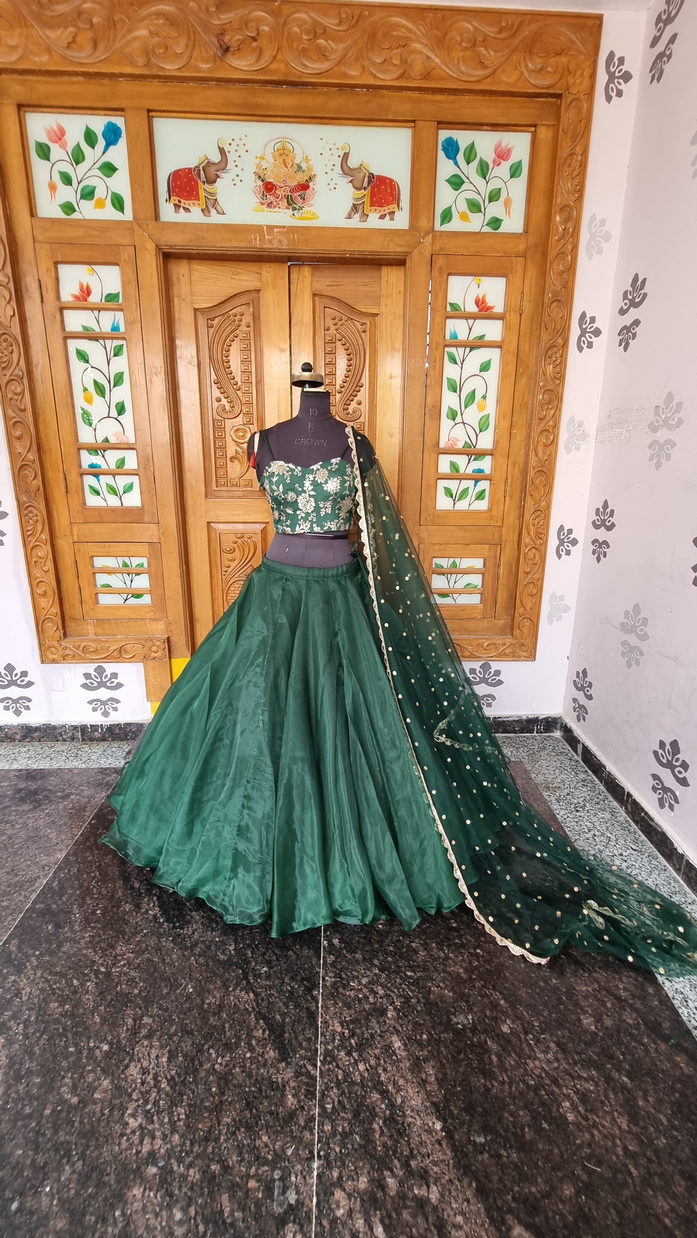 The Emerald Forest Crepe Heritage Lehenga