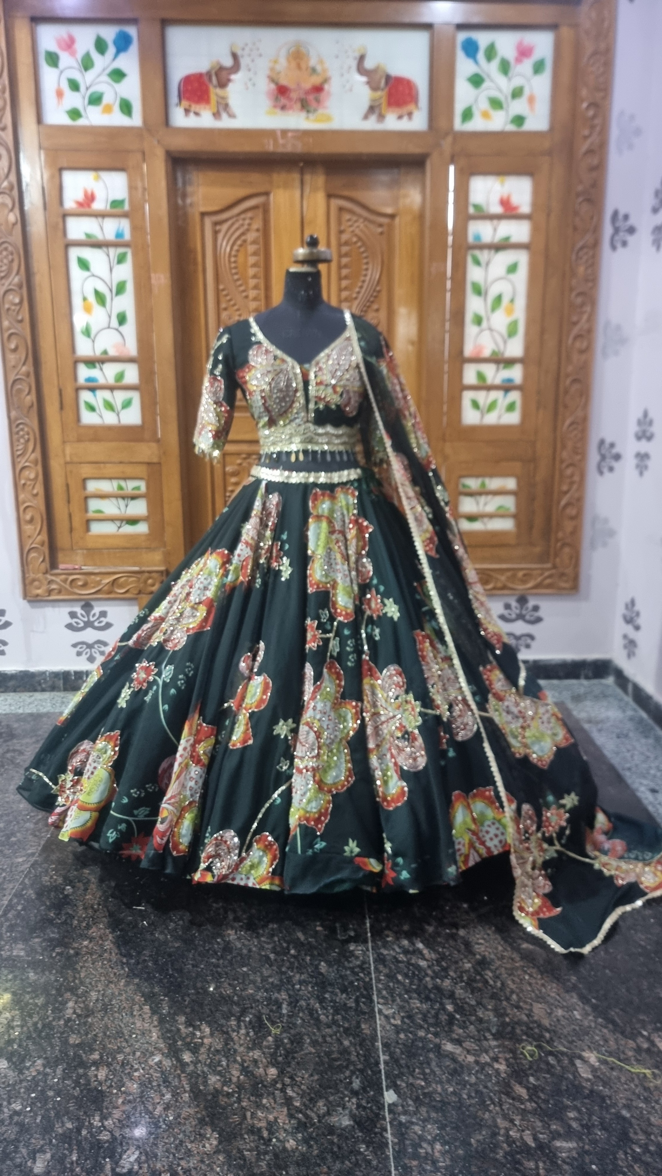 The Meadow Enchantment Organza Lehenga