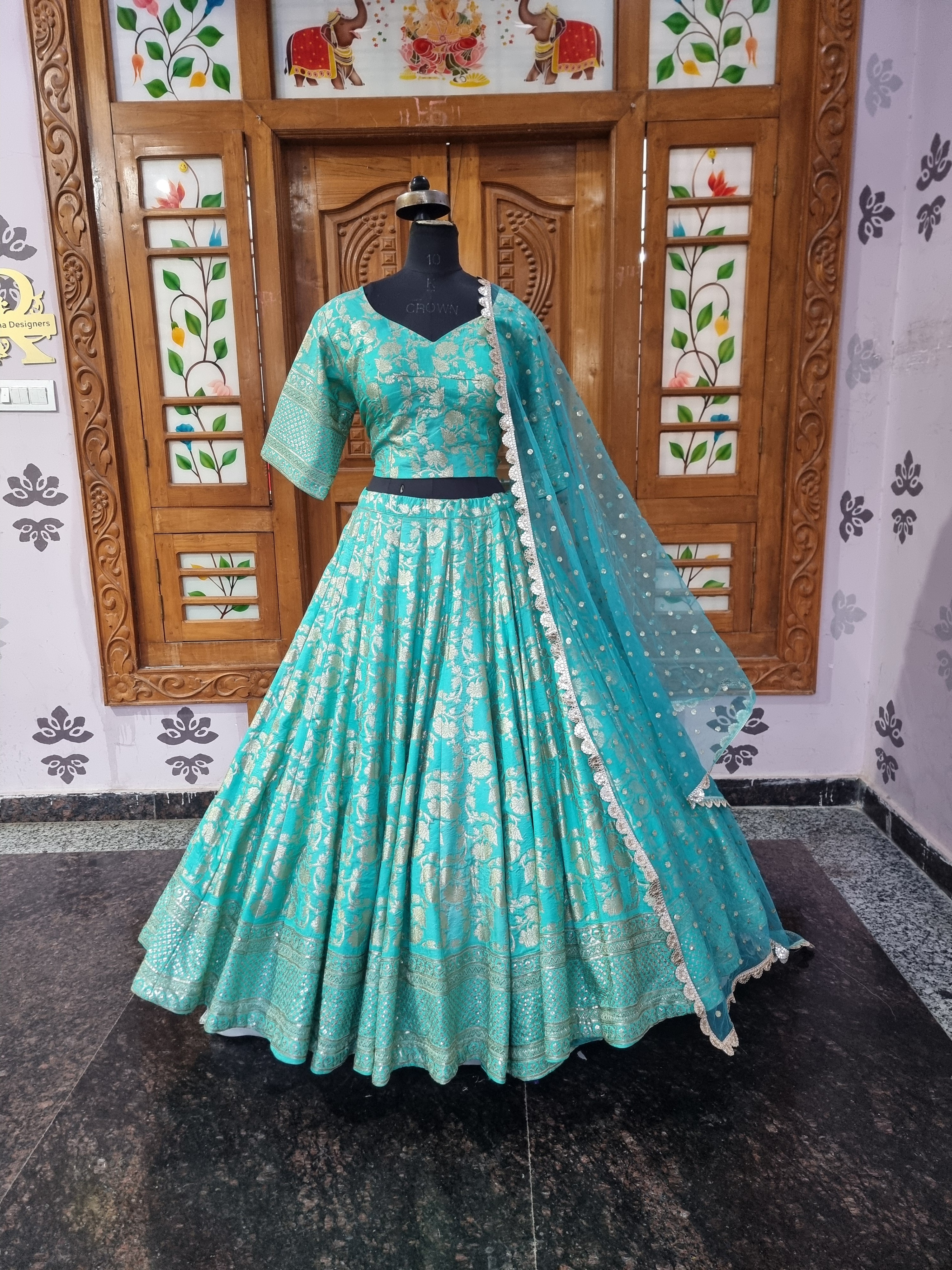The Avadh Mint Heritage Banarasi Lehenga
