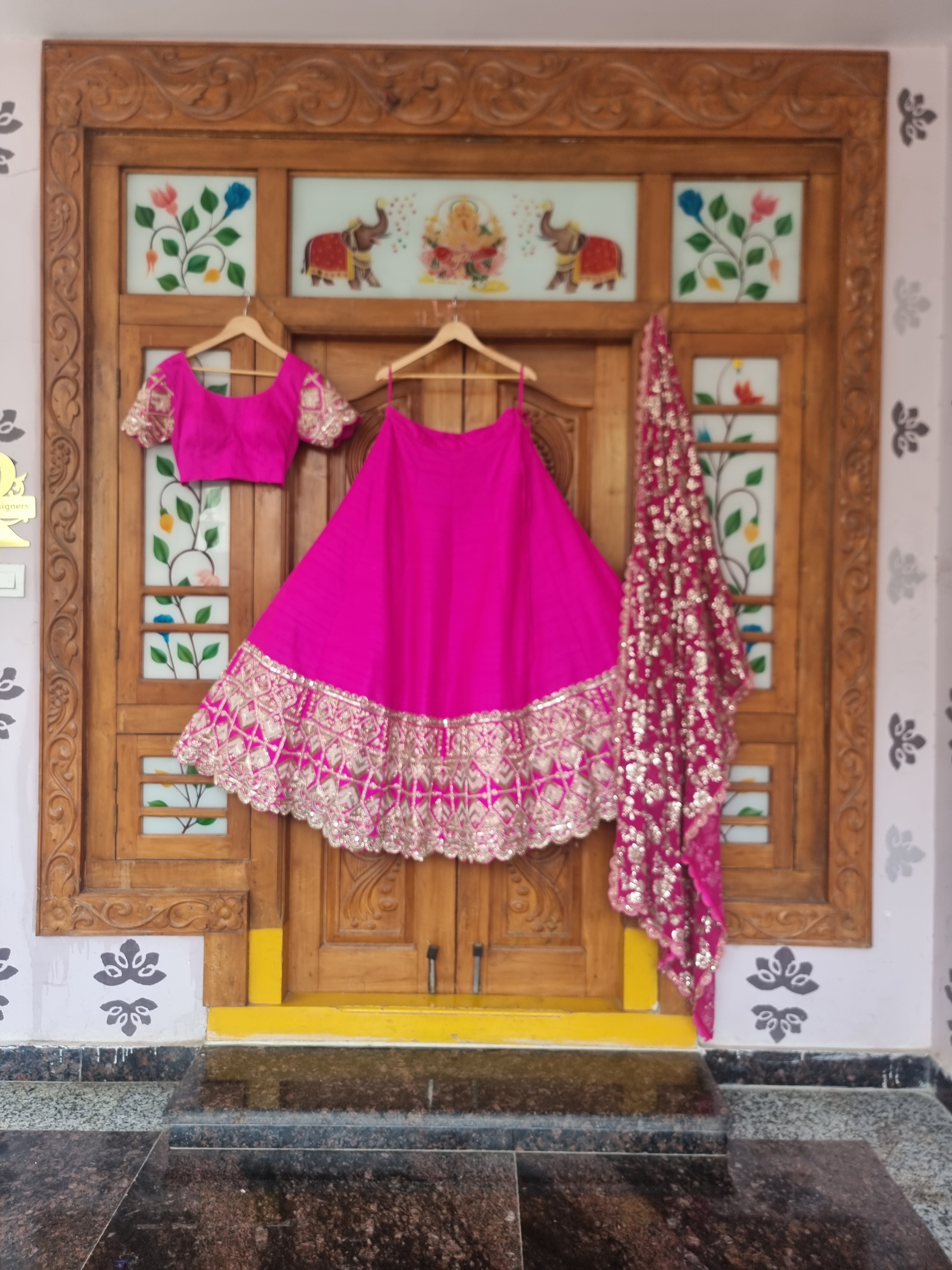 The Gulabi Bagh Moti mall dabka  Lehenga