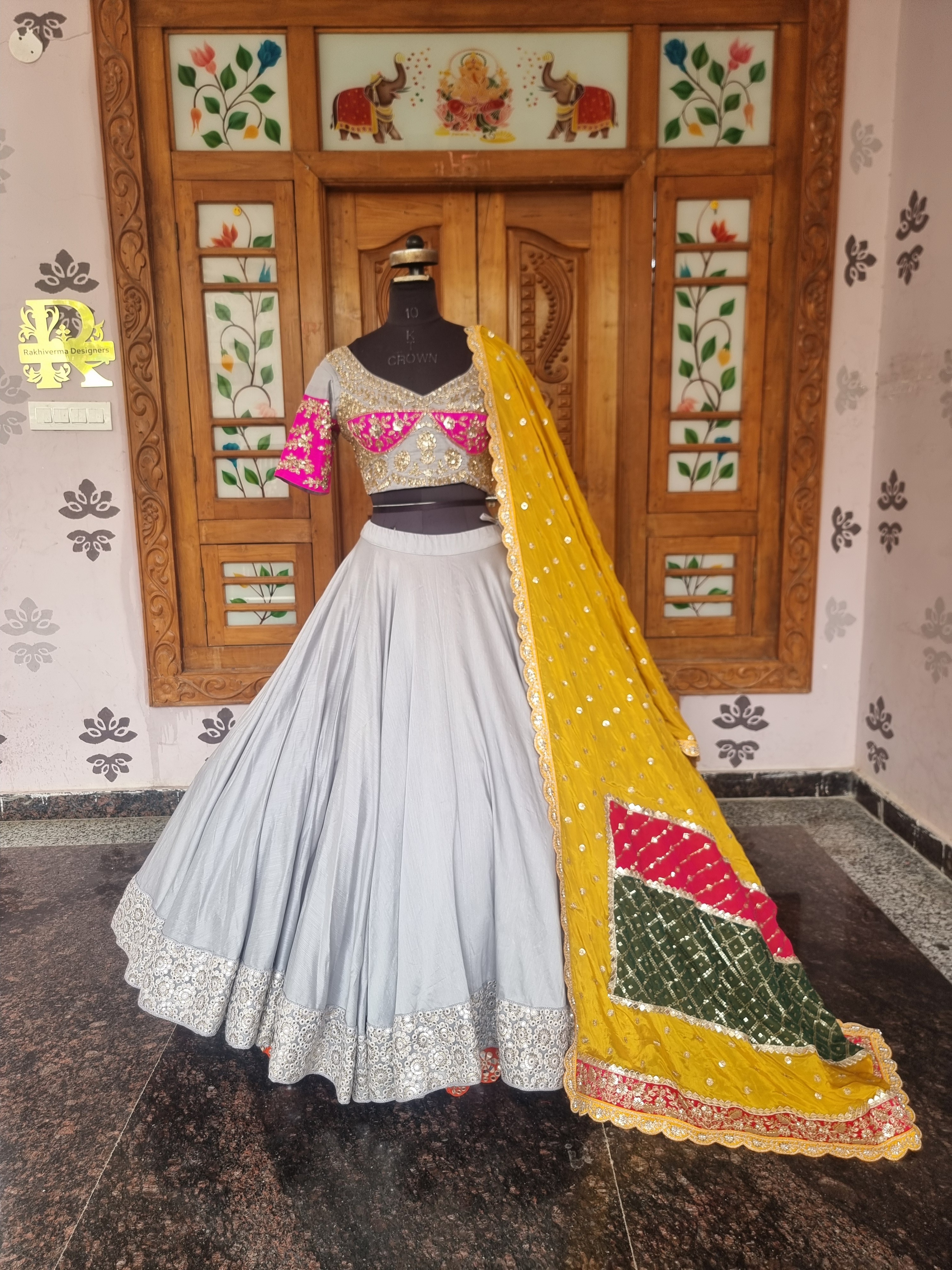 The Basanti Ochre & Rani Heritage Lehenga