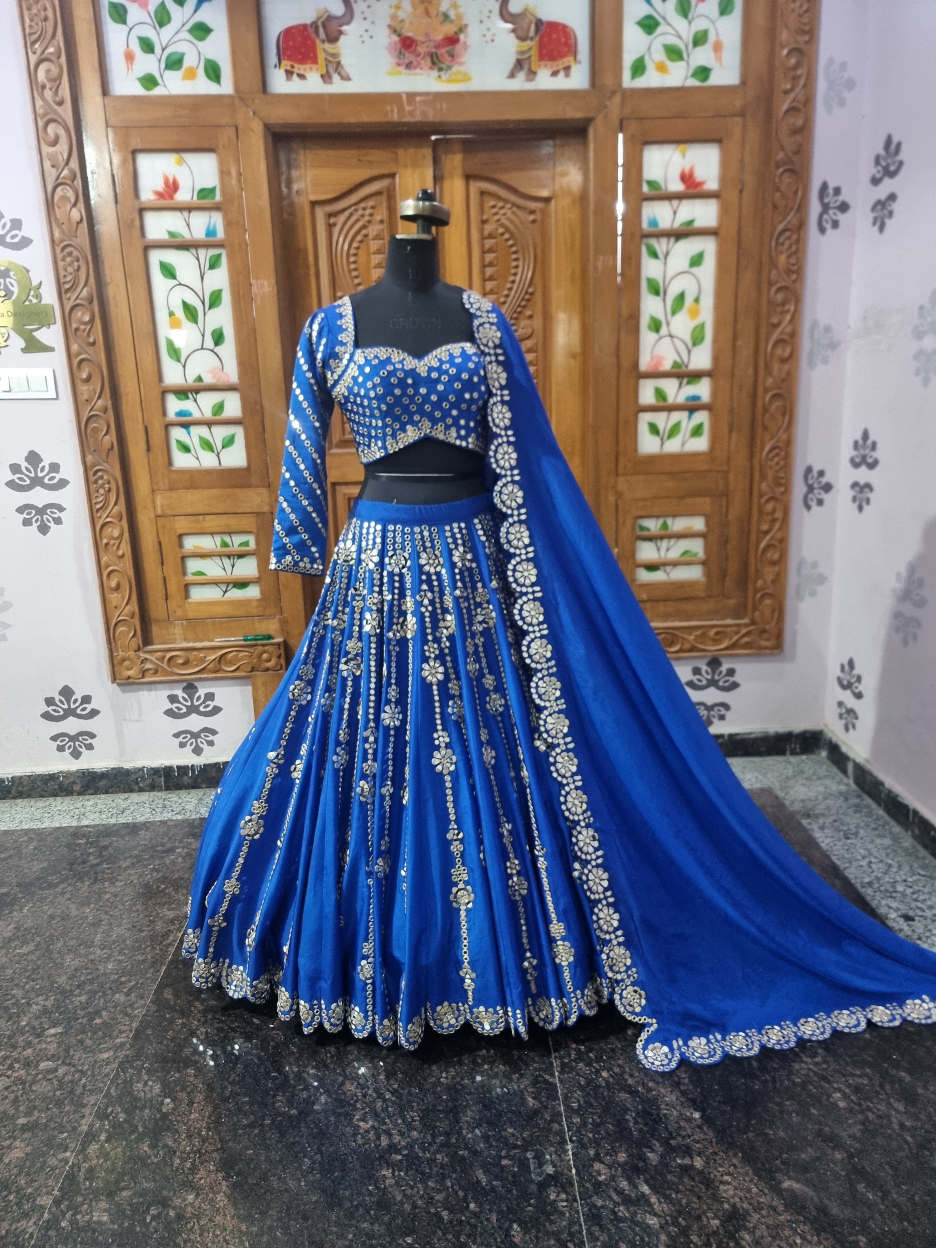 : The Royal Indigo Glasswork Lehenga