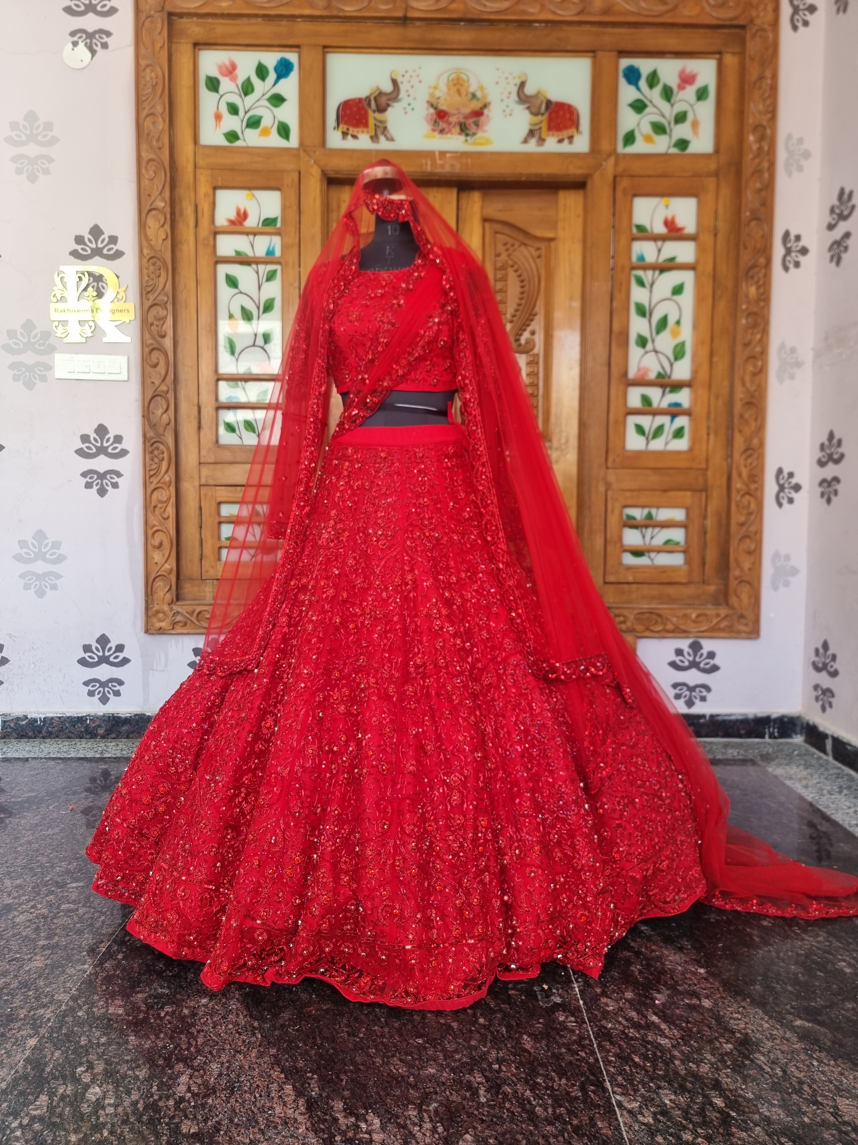 The Rajkumari Vermilion Heritage Bridal Lehenga
