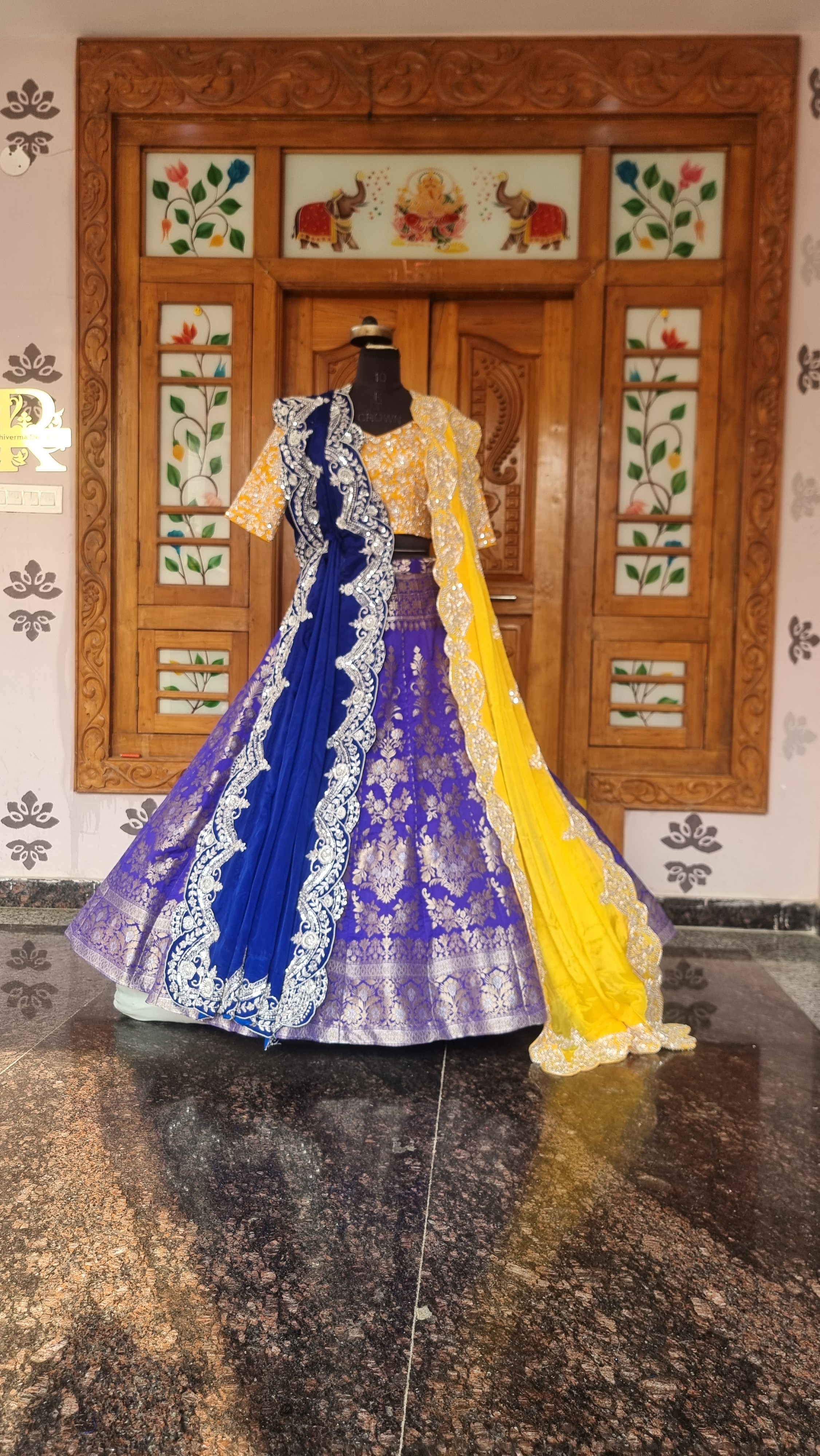 Royal Sapphire Zardozi Banarasi Lehenga