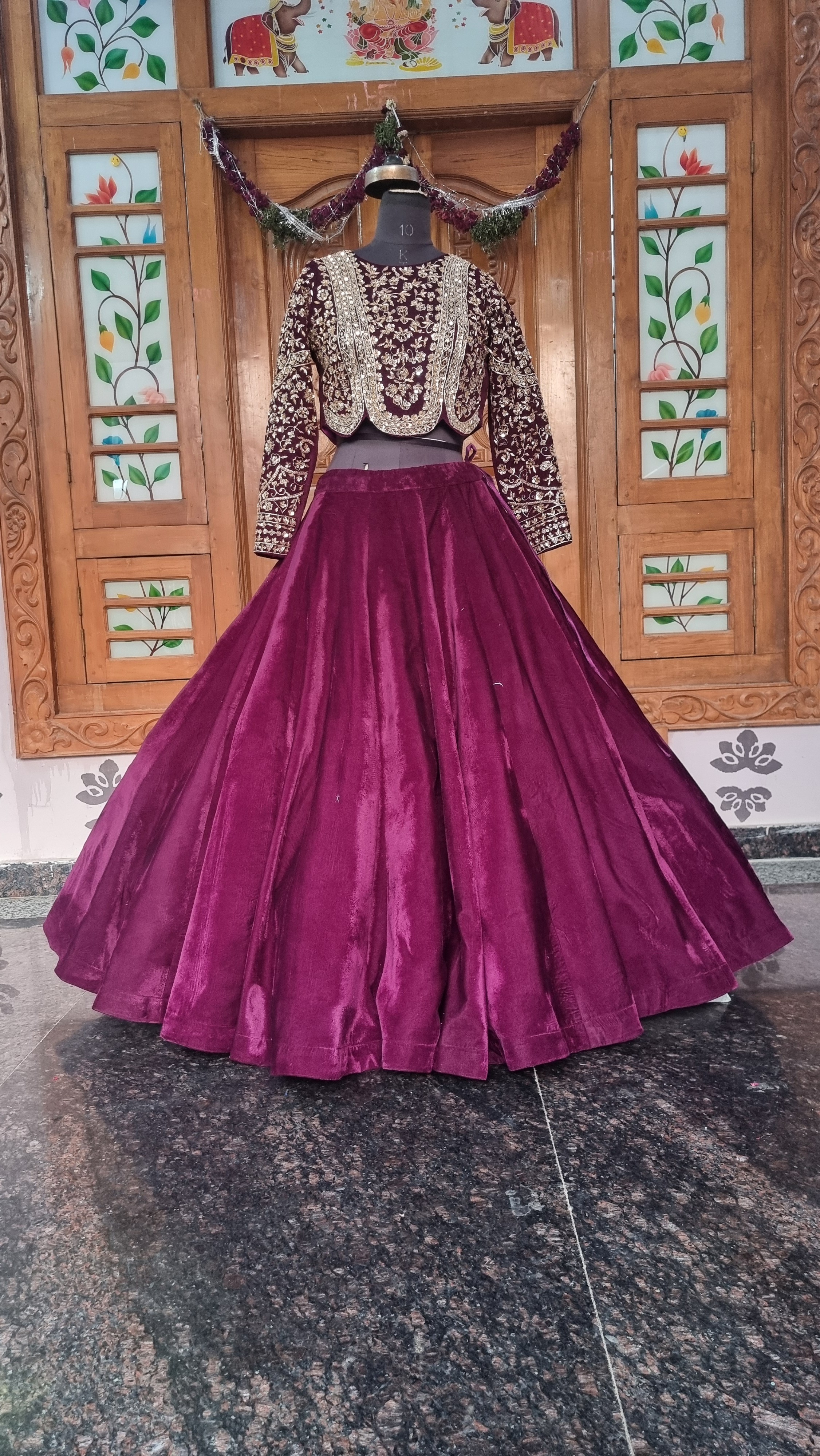 Royal Velvet Zardozi Lehenga Set
