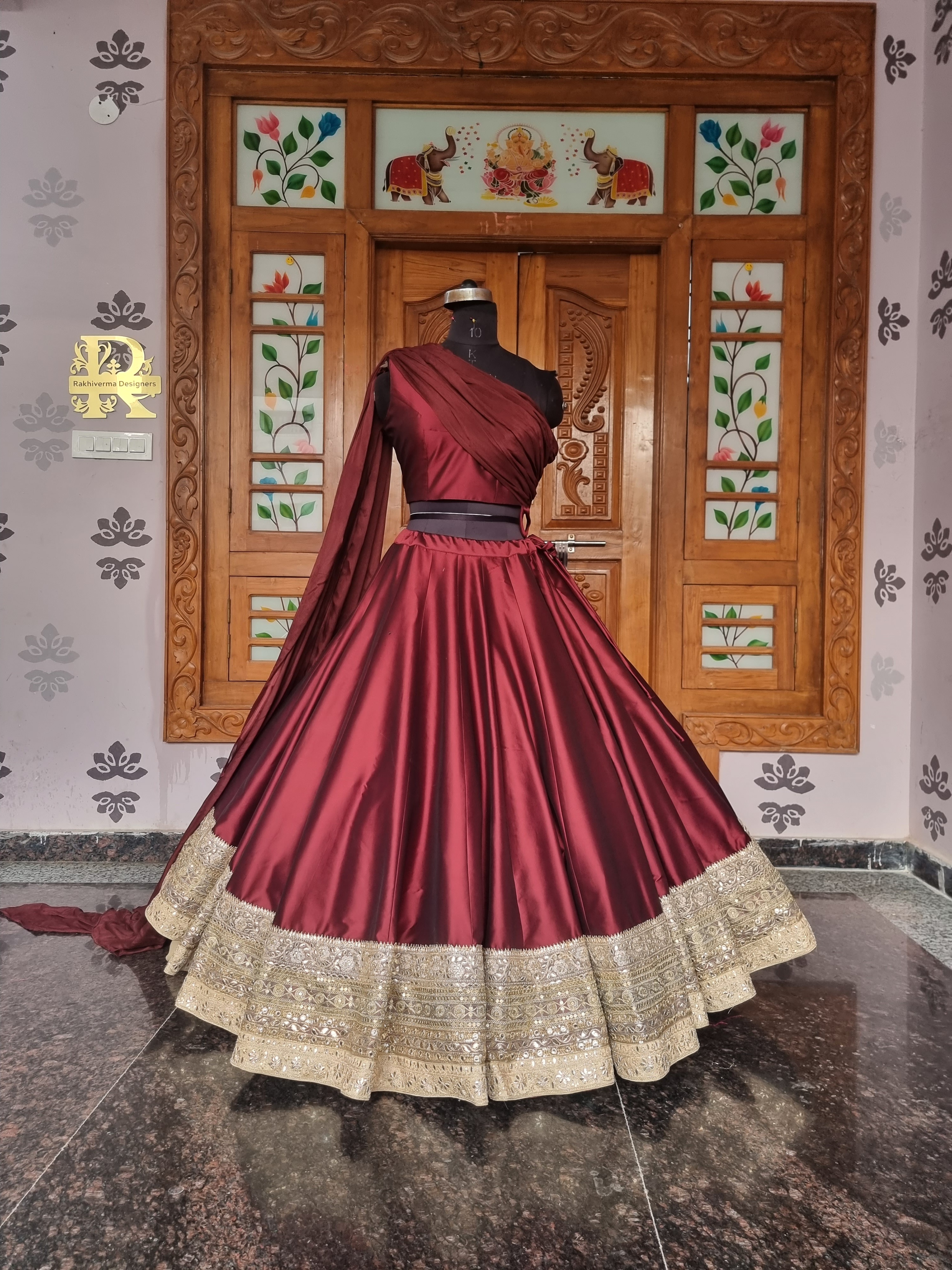 The Zara  Wine Lehenga