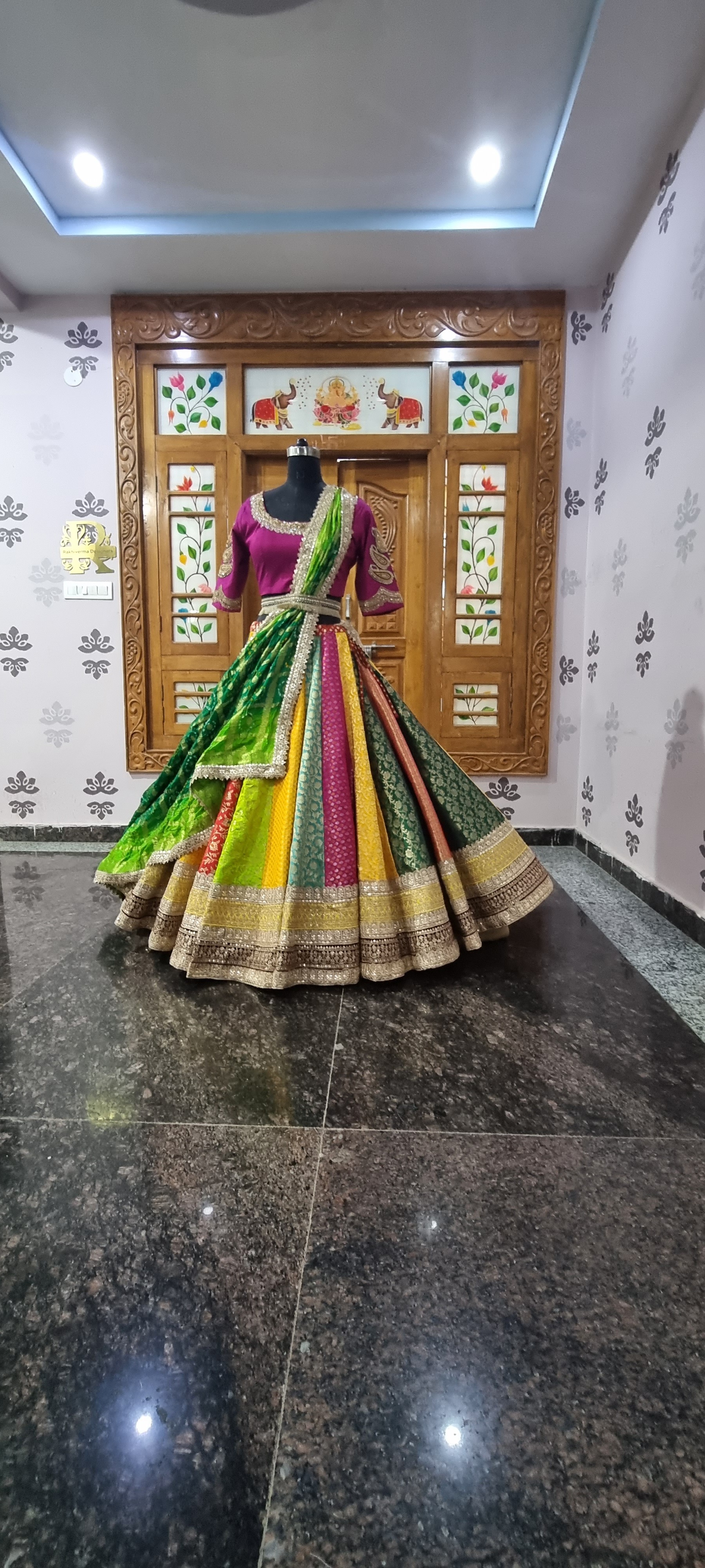 The Yamini Heritage Paneled Lehenga
