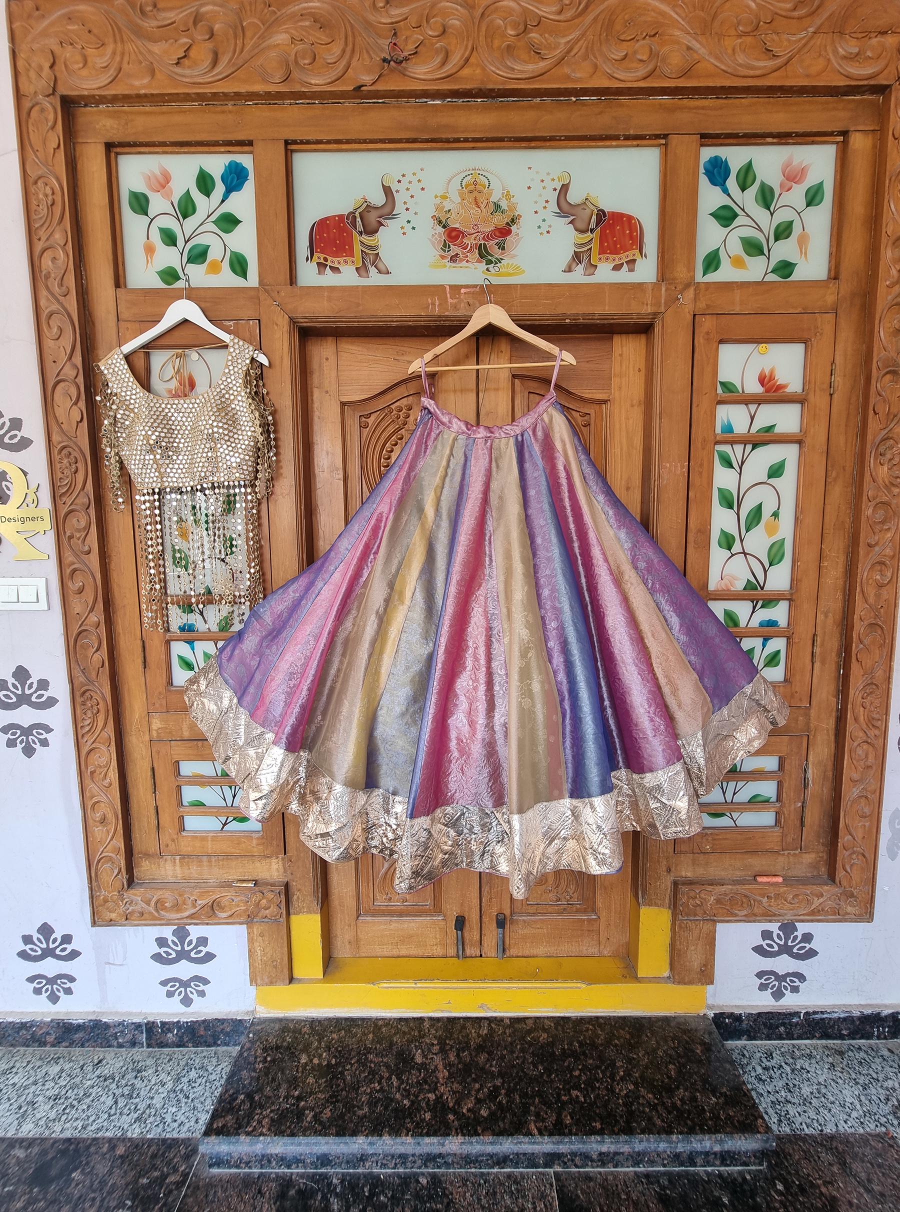 Mehrunissa Hand-Embroidered Tissue Lehenga