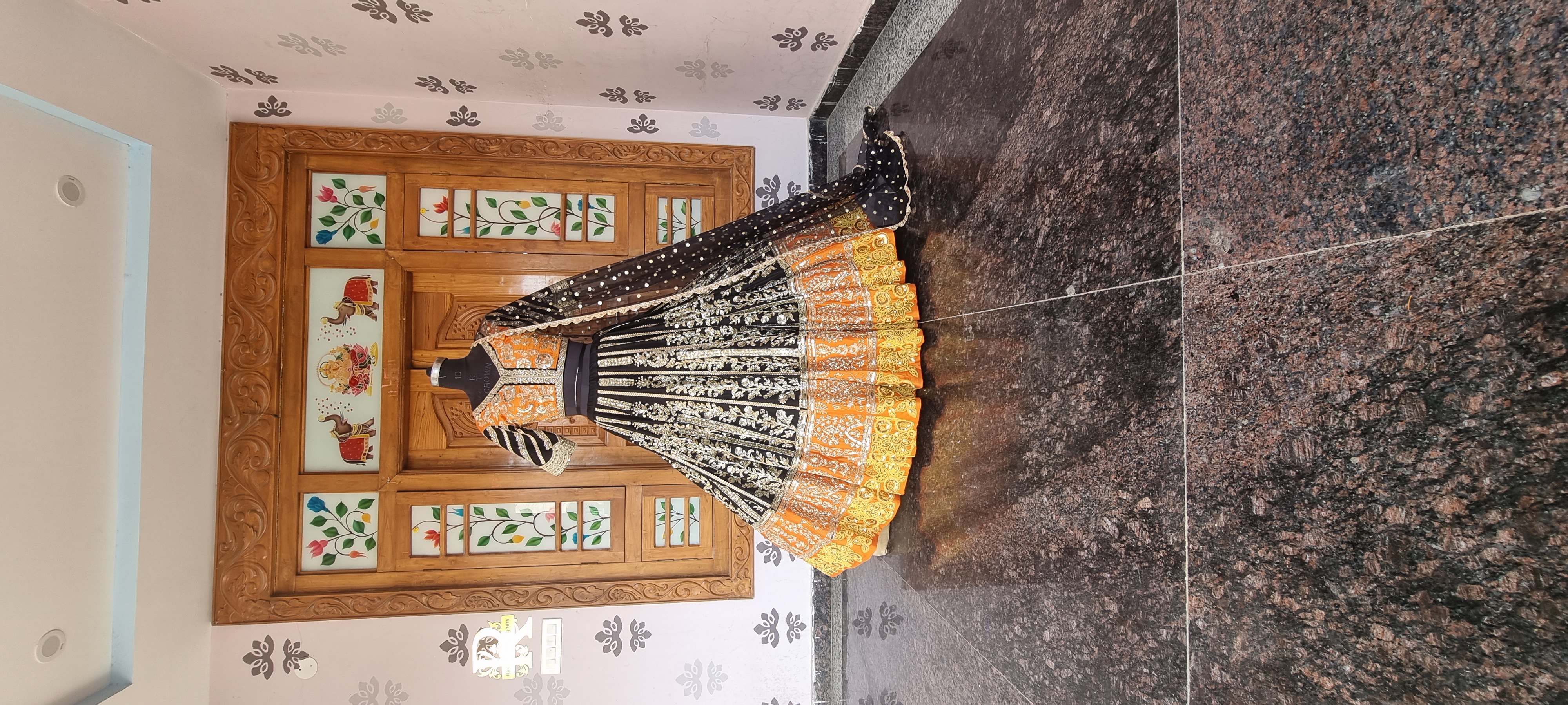 Midnight Onyx: Hand-Embroidered Black Zardozi Lehenga
