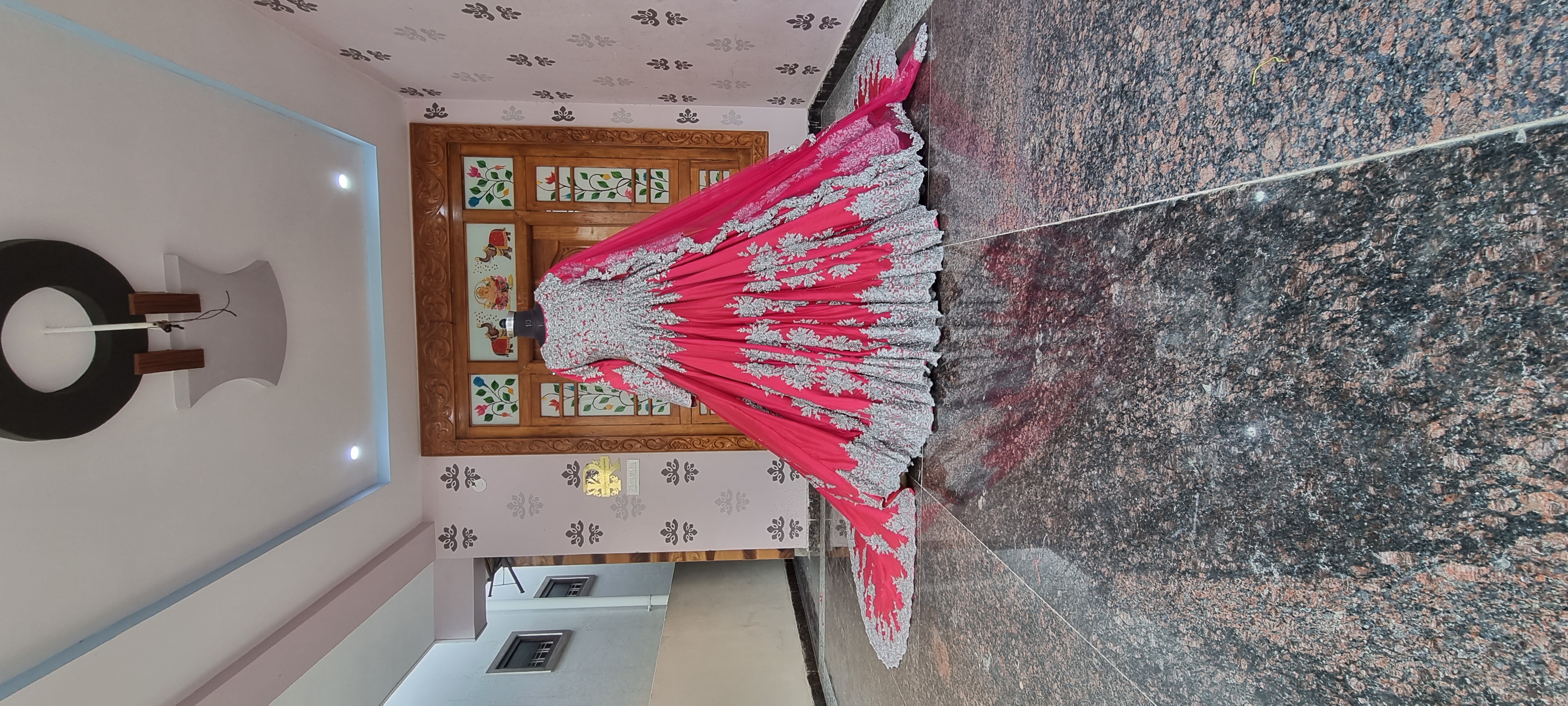 The Rani Padmavati Fuchsia Silver Zardozi Bridal Gown